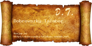 Dobrovszky Talabor névjegykártya